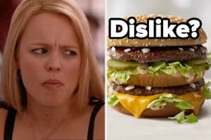 Regina George is on the left with A Big Mac on the right labeled,