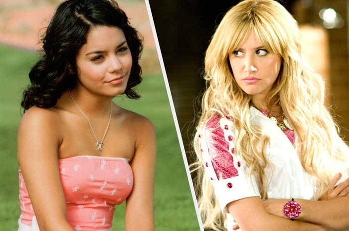Gabriella and Sharpay edited to be scowling at each other