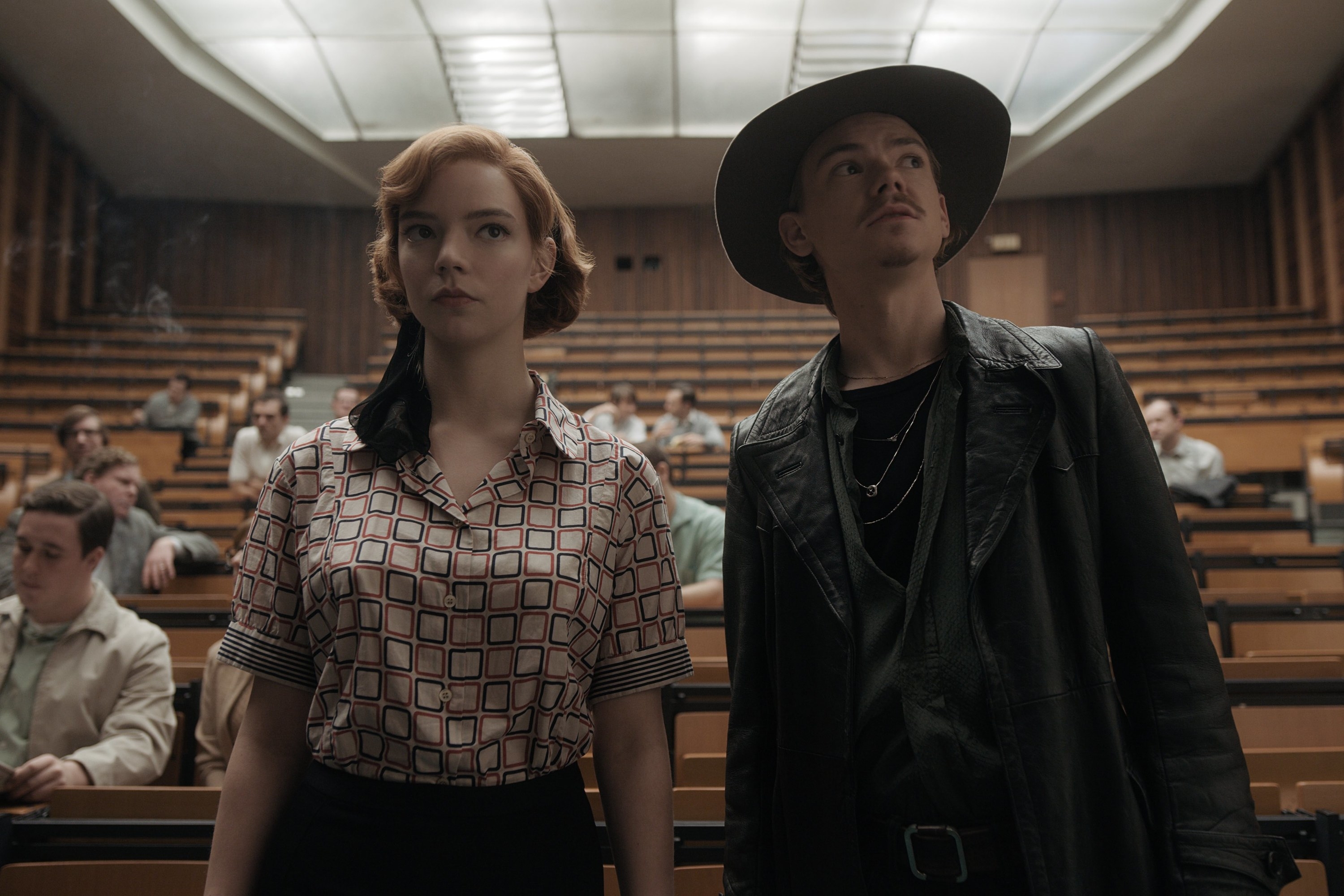 Beth and Benny standing in front of a lecture hall