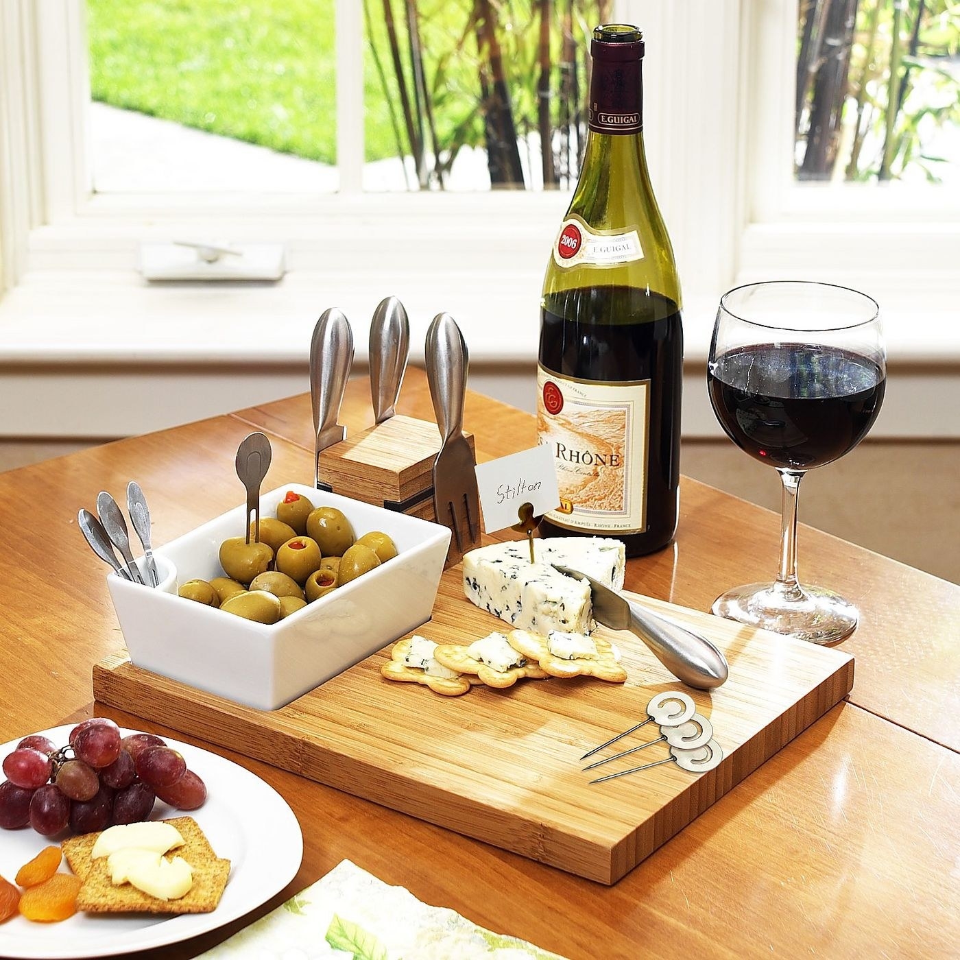 The wooden block cheese board