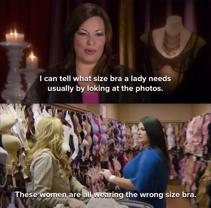 Molly says she can usually tell what size bra someone needs by looking at their picture