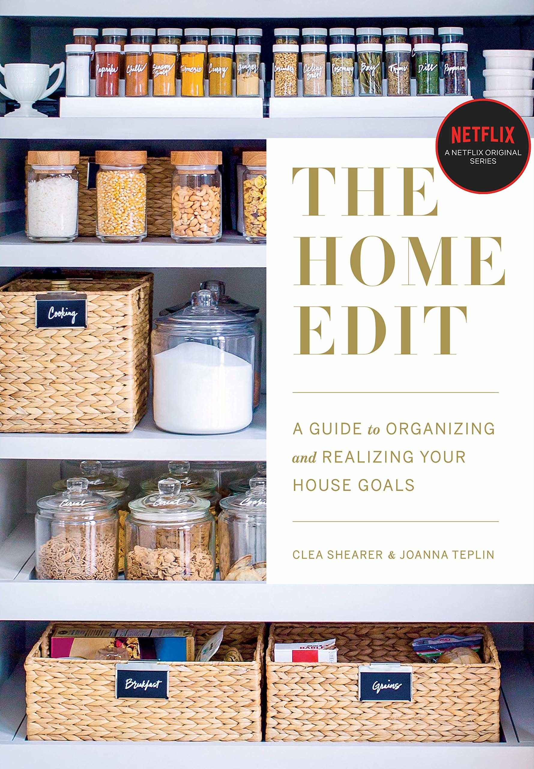 cover of The Home Edit with baskets and jars