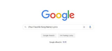 How to find song lyrics in google