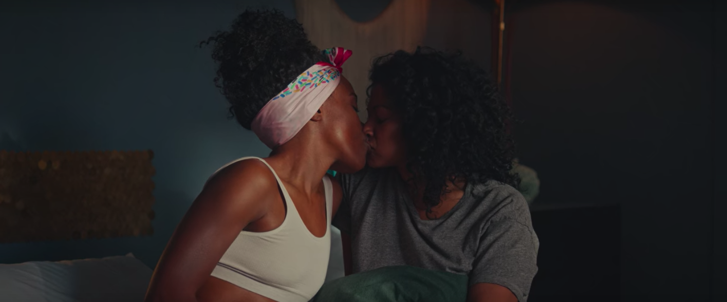 Erin and Leah kissing in bed in &quot;Someone Great&quot;