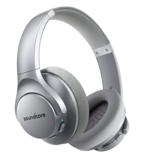 Soundcore A3025041 3.5mm Jack Noise Control Wireless Over Ear Headphones With Mic, Silver