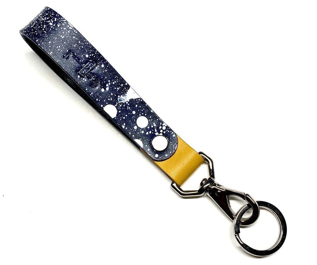 Key Leash in Navy/ Canary Yellow