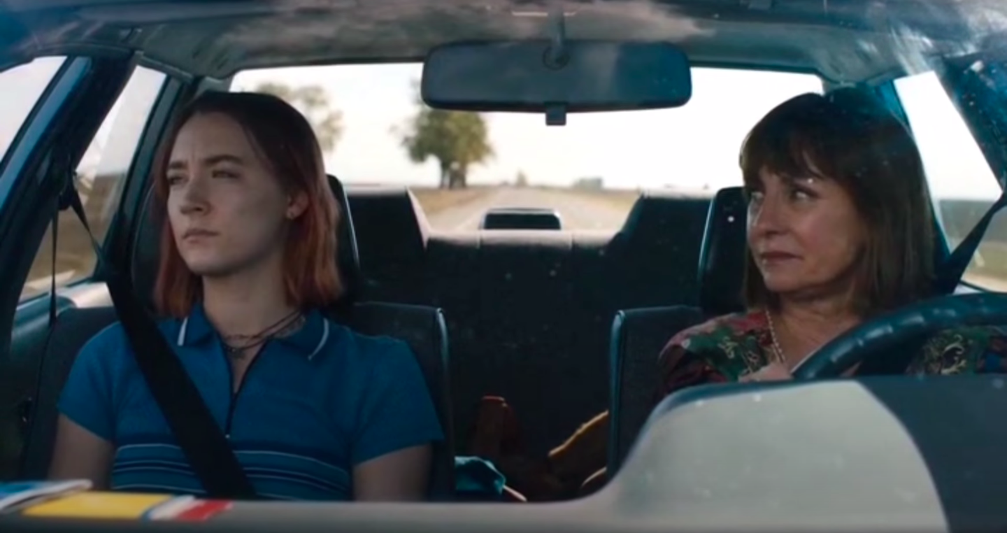 A mother and daughter in the car