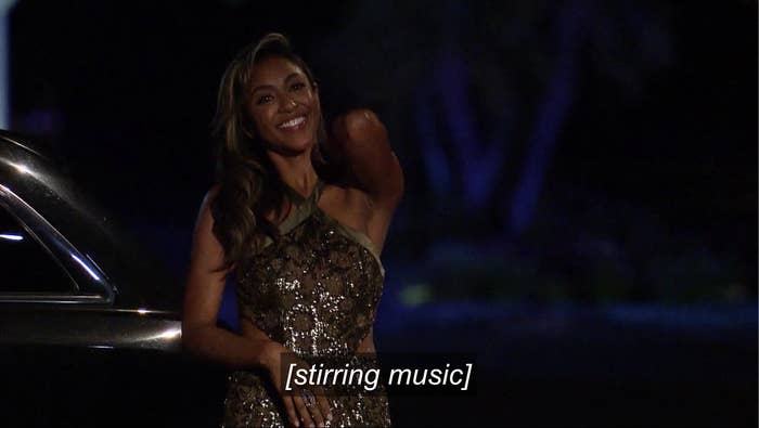 Tayshia exiting the limo
