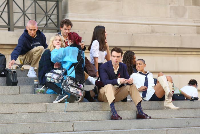 The cast of &#x27;Gossip Girl&#x27; Reboot begins filming in Manhattan, New York.
