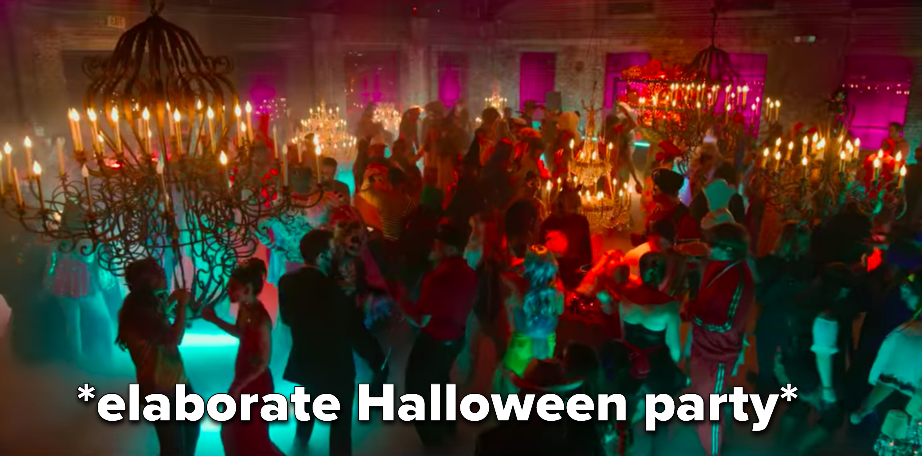 An elaborate Halloween party