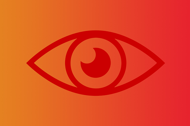 An eye on a gradient orange background