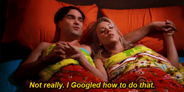 GIF of Leonard saying, &quot;Not really. I Googled how to do that&quot;