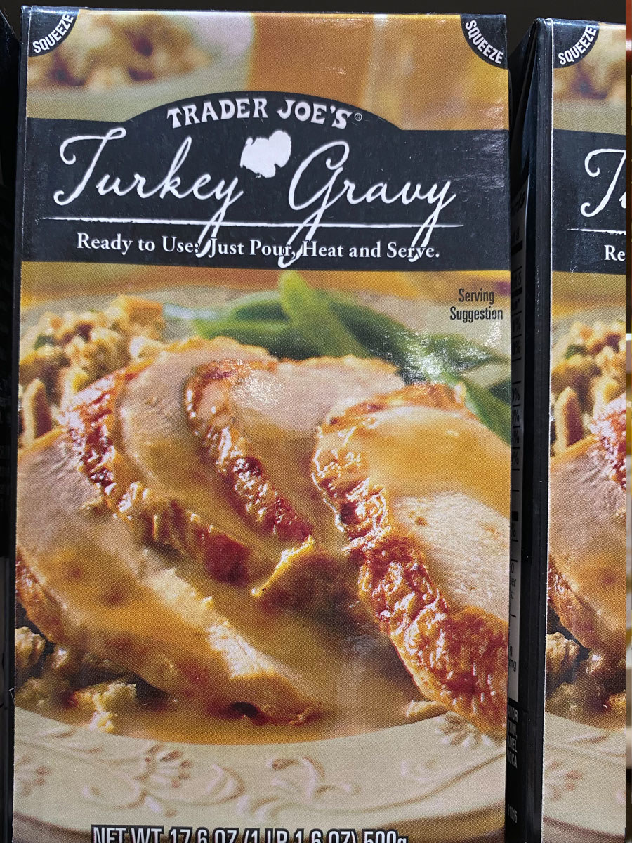 Boxes of turkey gravy.