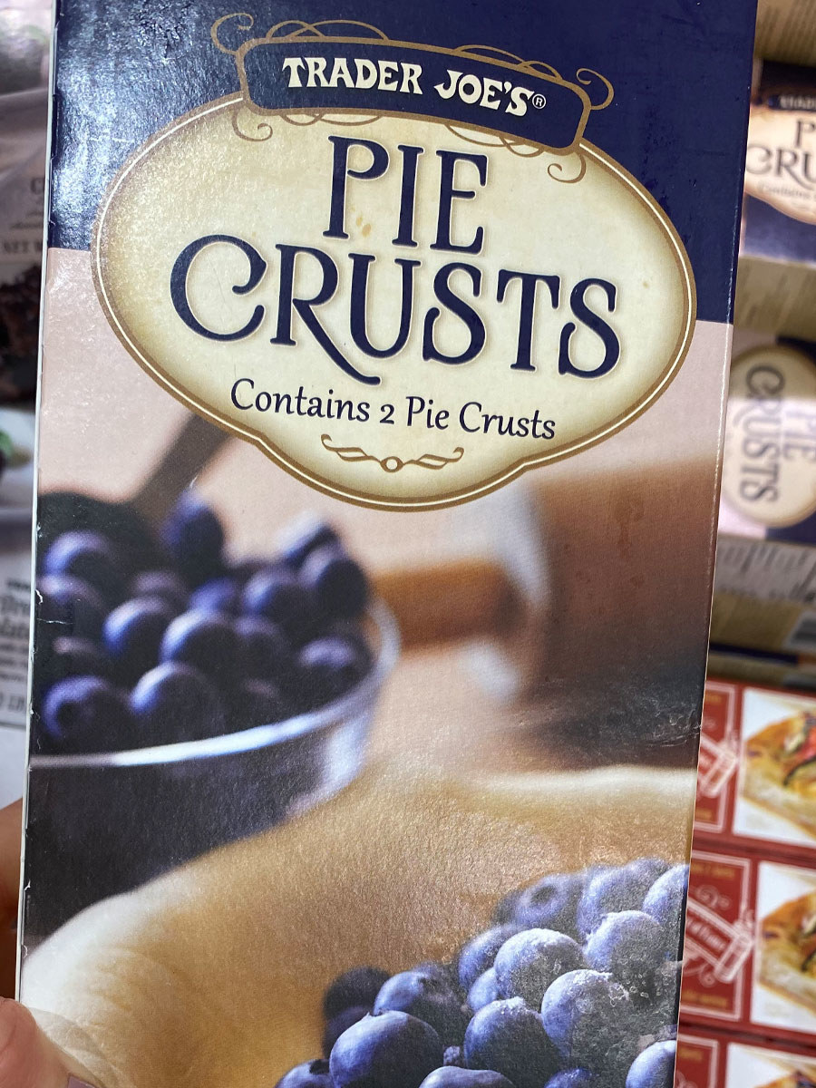 A box of store bought pie crusts from Trader Joe&#x27;s.