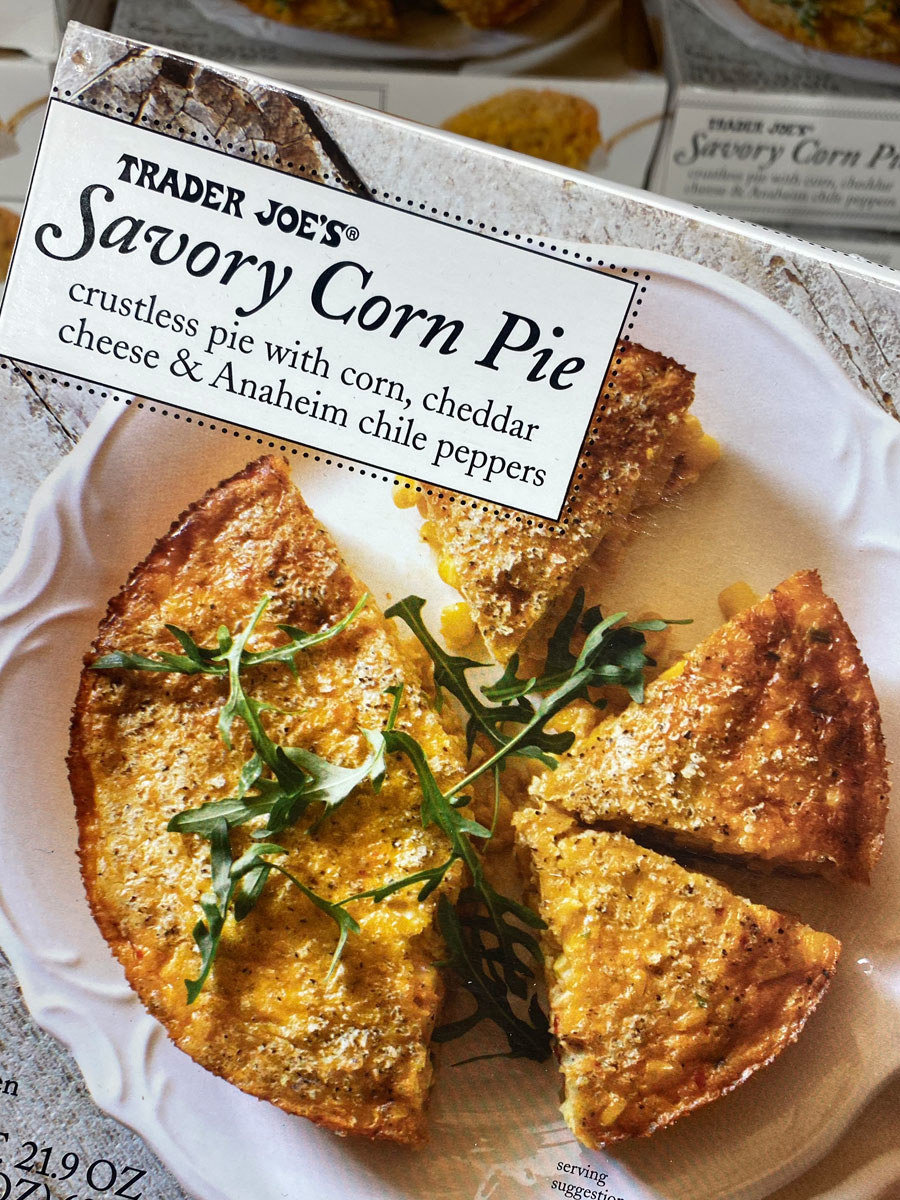 A box of savory corn pie from Trader Joe&#x27;s