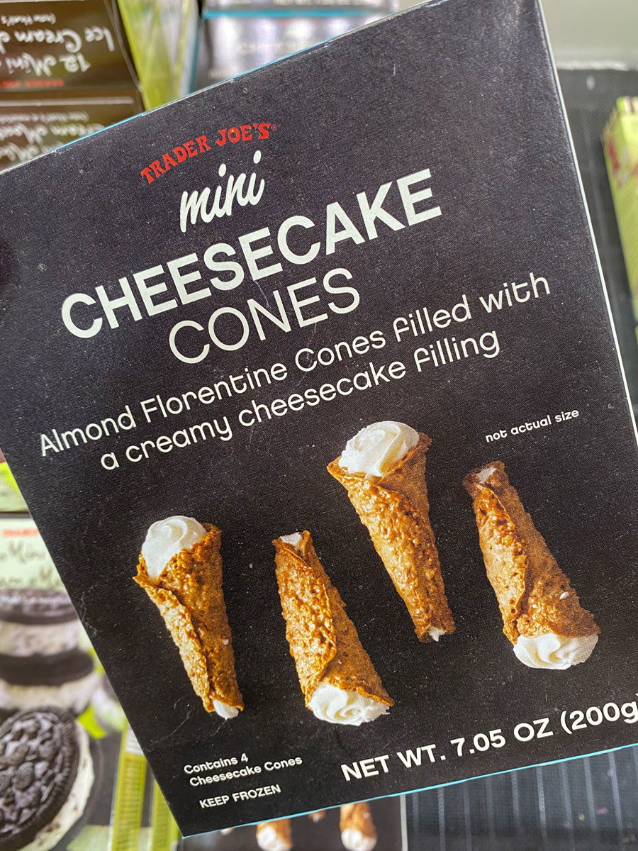 A box of frozen cheesecake cones from Trader Joe&#x27;s.