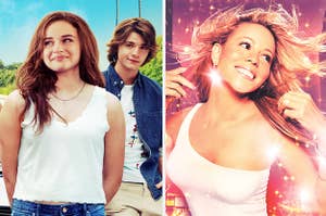 Movie poster for "The Kissing Booth" and movie poster for "Glitter"