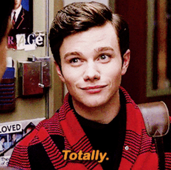 Kurt saying "totally" 