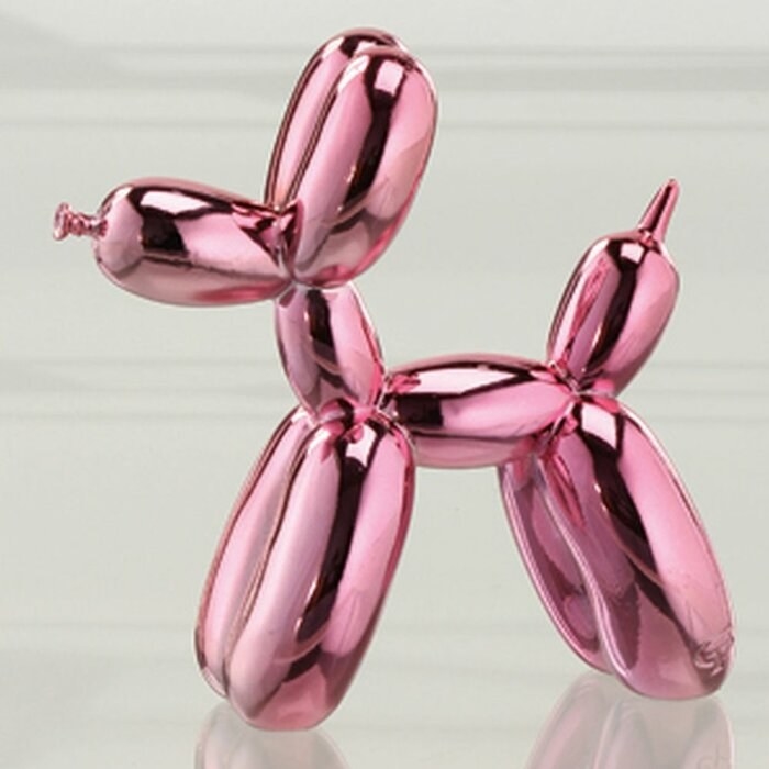 pink balloon dog sculpture 
