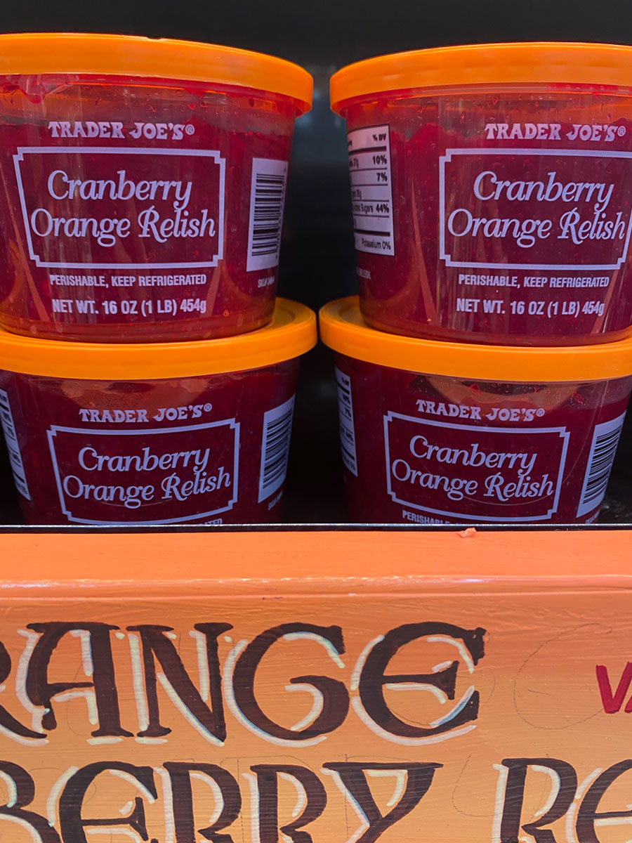 Containers of cranberry orange relish.