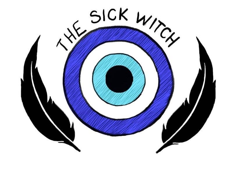 The Sick Witch Logo with feathers