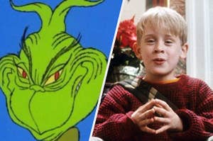 The Grinch from How the Grinch Stole Christmas! and Kevin McCallister from Home Alone