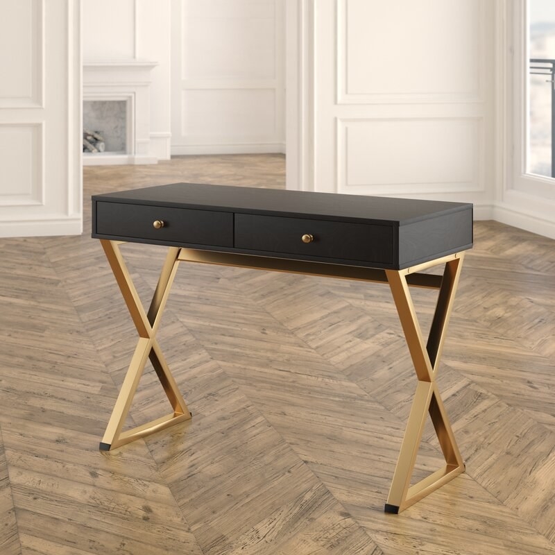 The black and gold desk