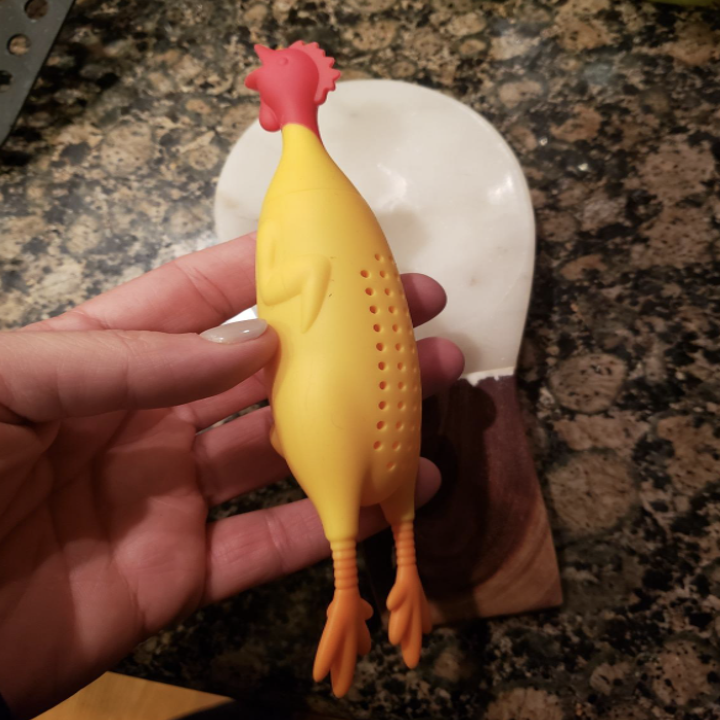 chicken herb infuser in hand
