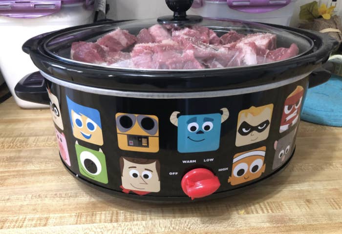 Reviewer photo of  Disney Pixar slow cooker with meat inside