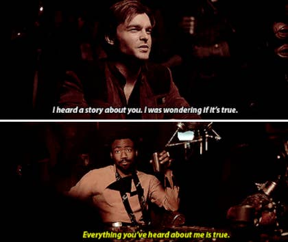 Lando meeting Han for the first time