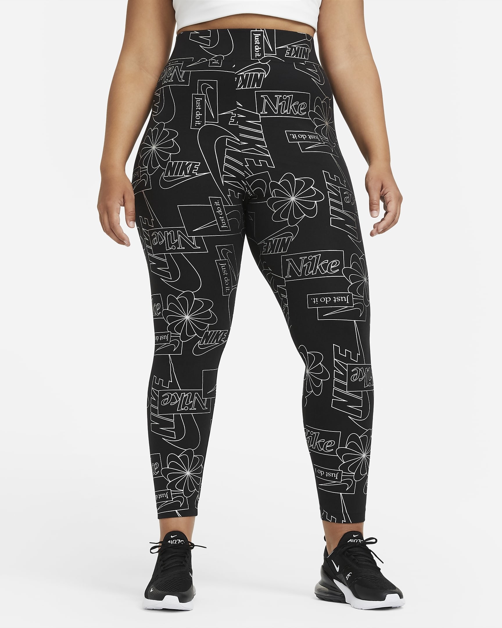 A person wearing leggings with a print