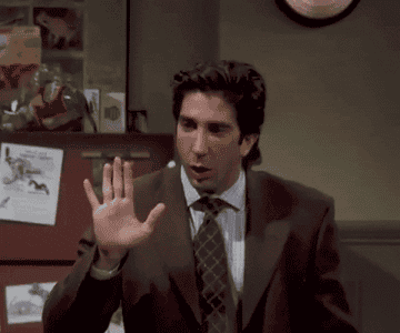 gif of David Schwimmer saying &quot;what?&quot; 