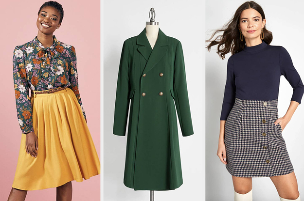 left, skirt, middle, coat, right, dress
