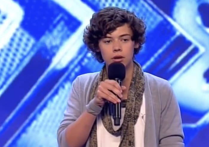 A young Harry performing the X Factor UK