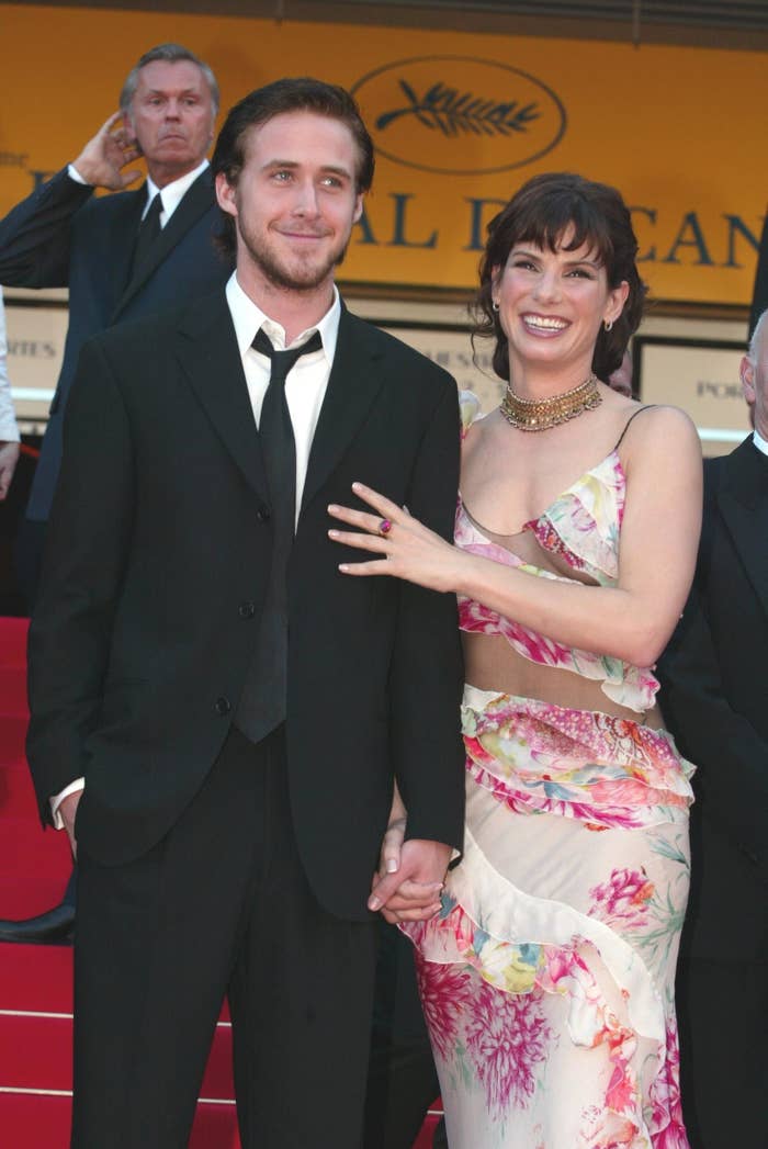 Ryan Gosling and Sandra Bullock on the red carpet at the 2002 Cannes Film Festival