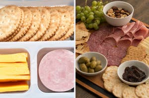 lunchable alongside charcuterie board 