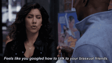Rosa from &quot;Brooklyn Nine-Nine&quot; gif: &quot;Feels like you googled how to talk to your bisexual friends&quot;