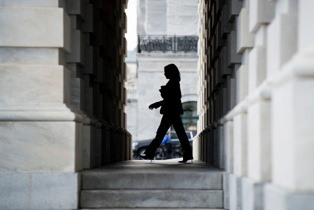 Harris leaving the Capitol