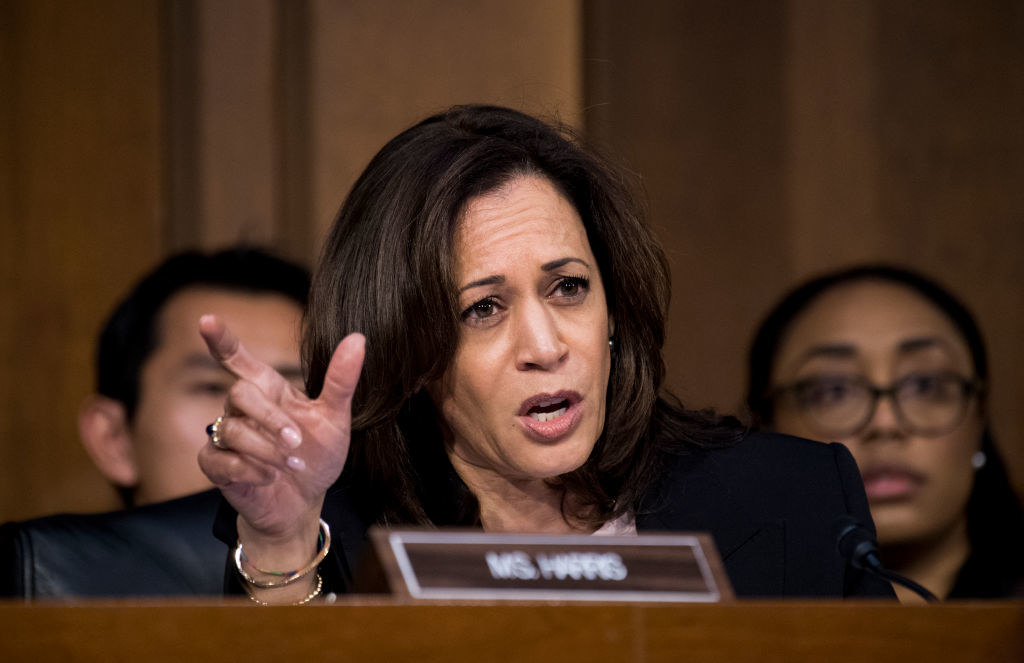 Harris at a Senate confirmation hearing