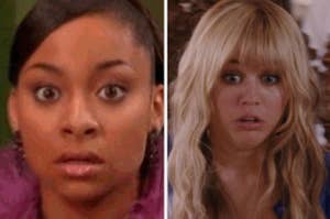 Raven and Hannah Montana gasping
