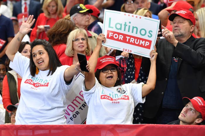 Latinos for Trump at a rally in Texas