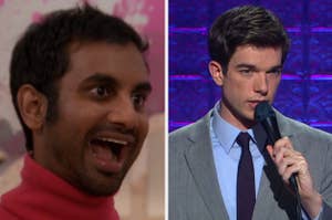 Tom Haverford from Parks and Rec next to an image of John Mulaney