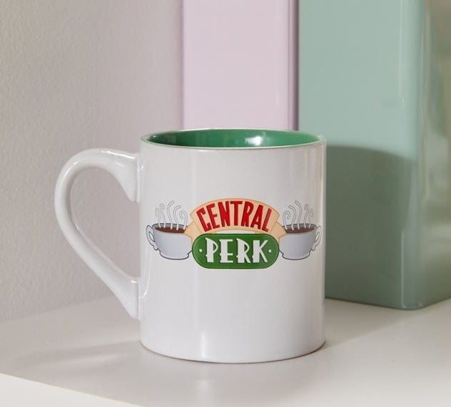 the white mug with the Central Perk graphic