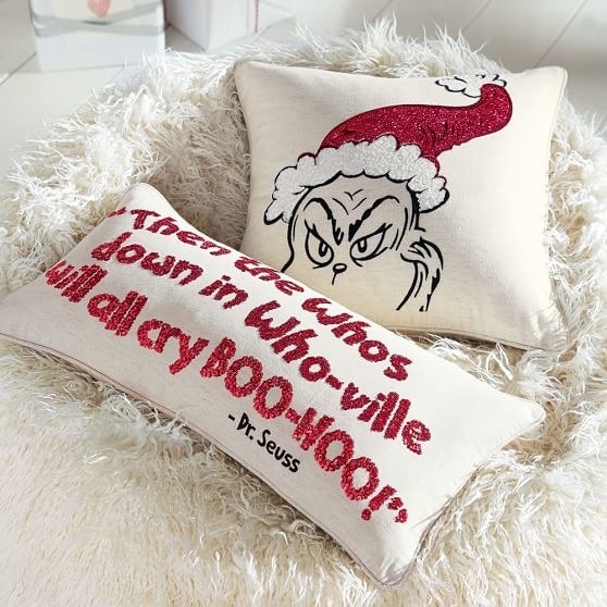 Grinch throw pillow cover