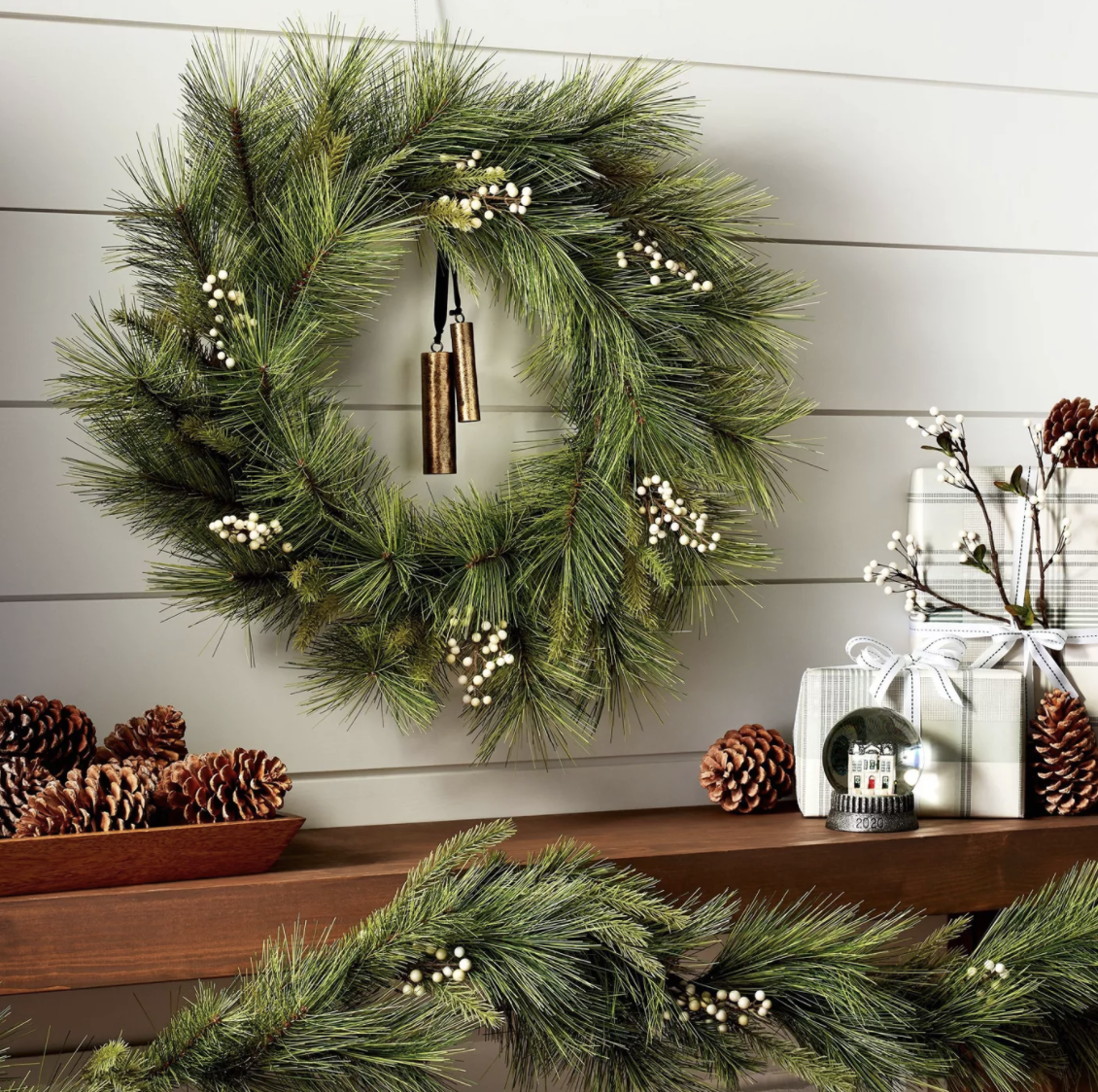 Details about   US Christmas Wreath Fireplace Artificial Pine Garland Home Ornaments Xmas Decor 