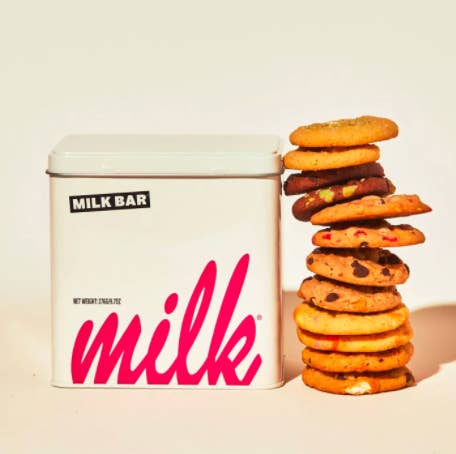 the tin, stack of cookies