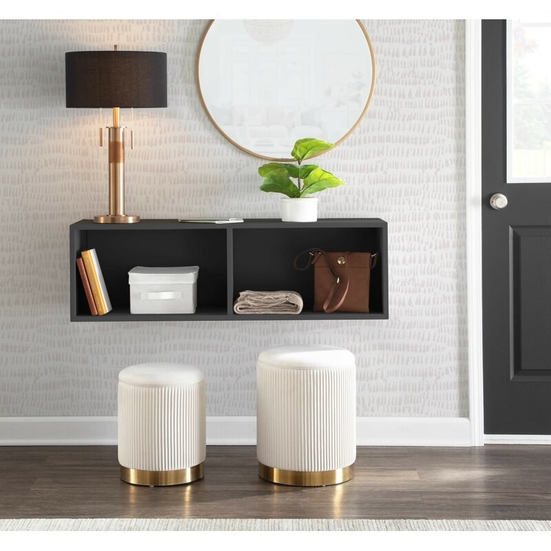 The cream nightstand set