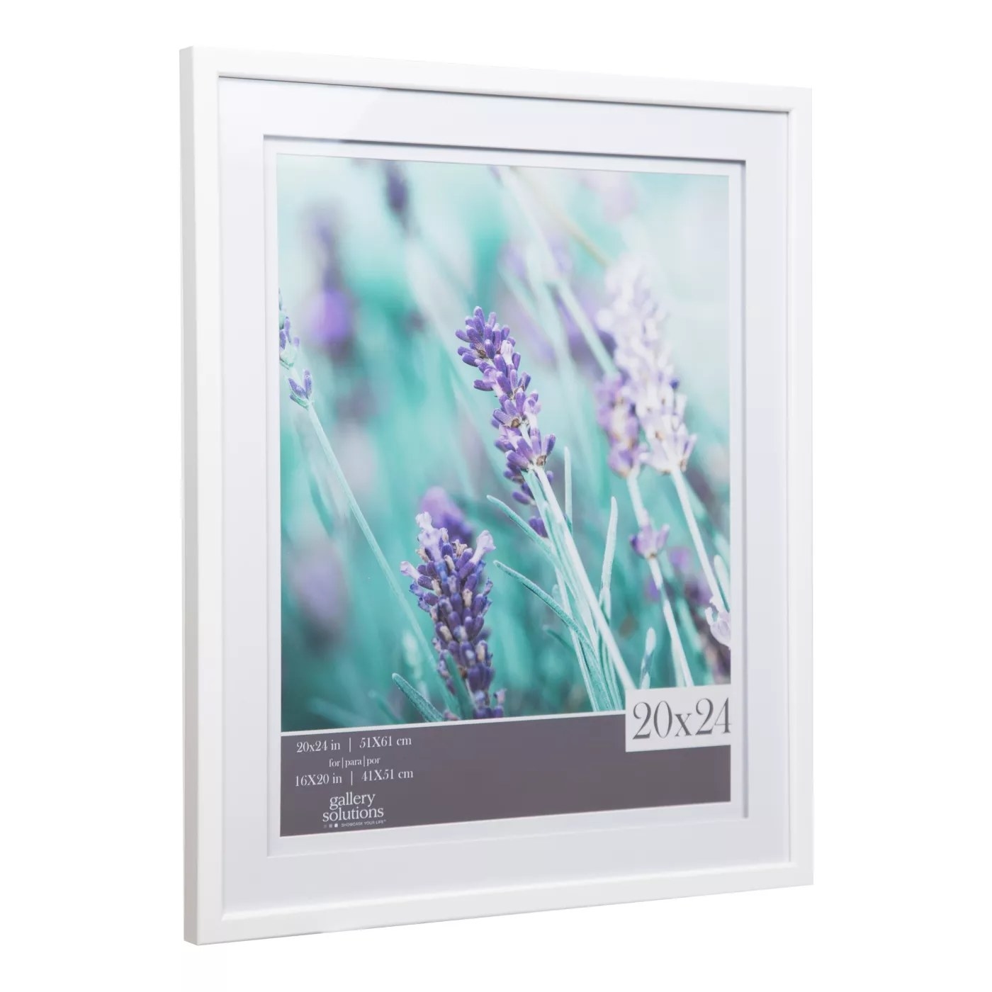 The 20x24-inch, white, double-matted picture frame