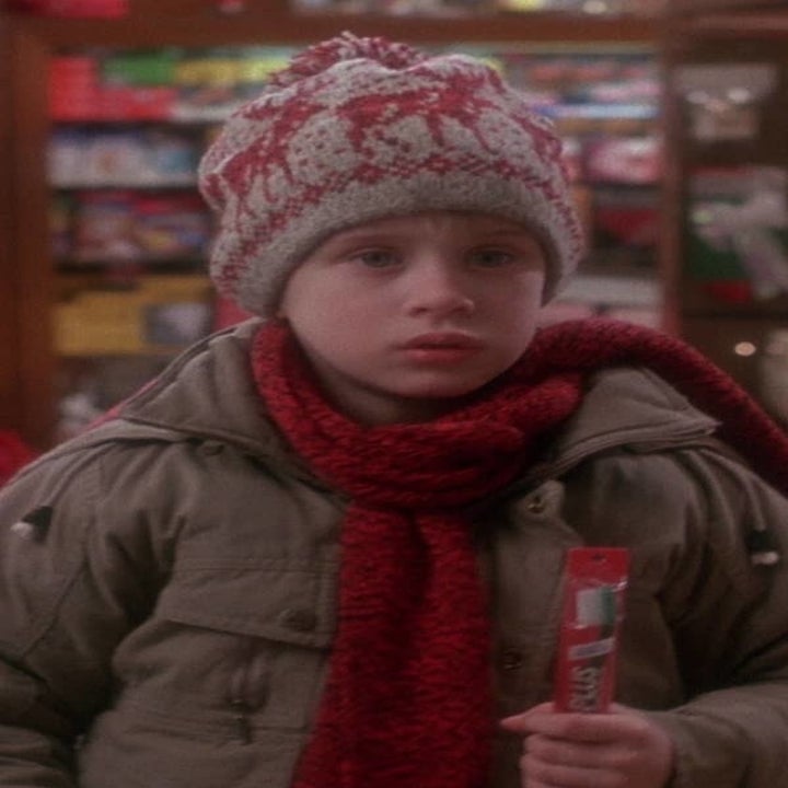 A young Macaulay Culkin as Kevin McCallister