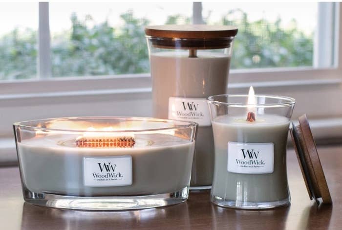 Woodwick &quot;fireside&quot; candle in three sizes 